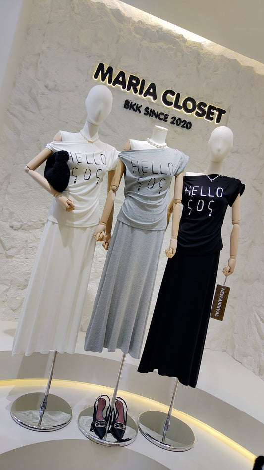 The "HELLO SOS" Graphic Top & Skirt Set