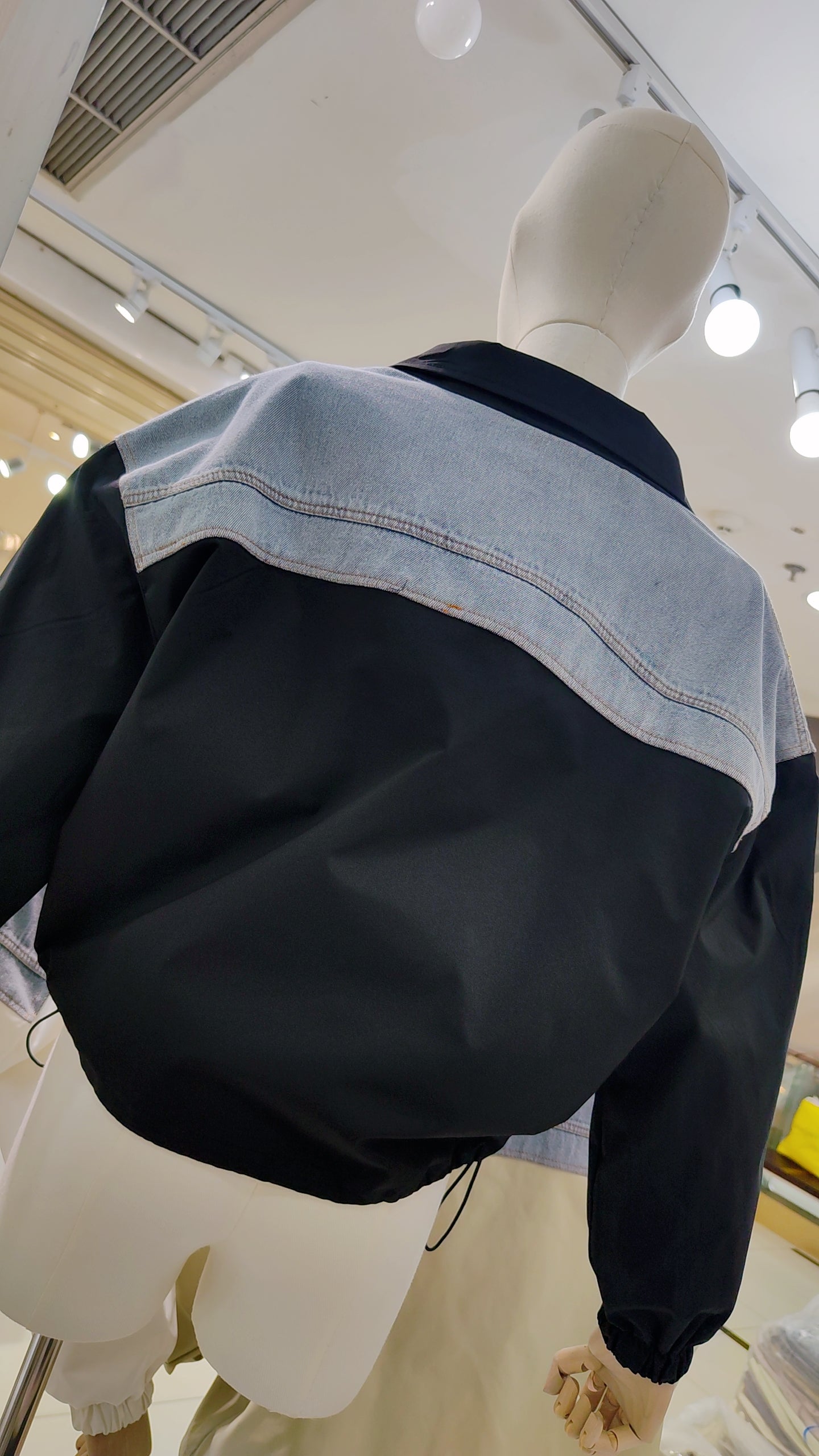 The "Denim Panel" Zip-Up Jacket