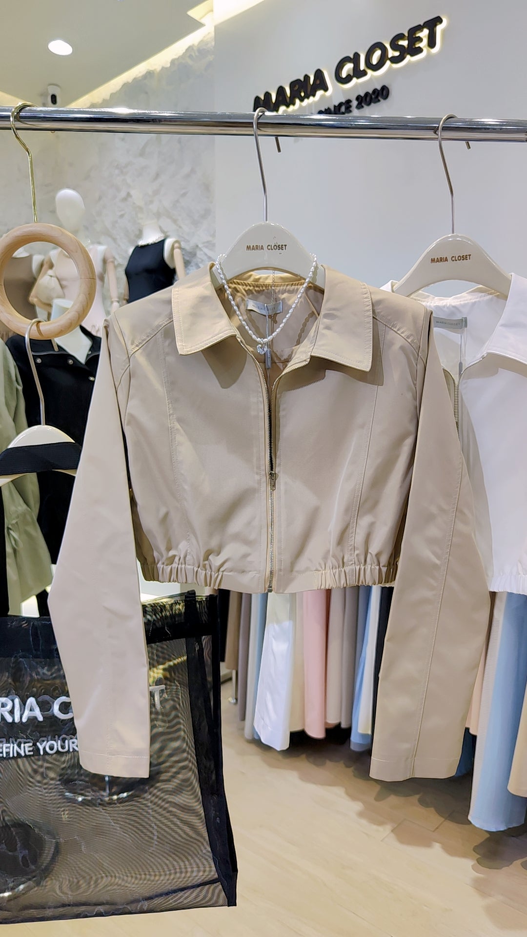 The "Signature" Cropped Bomber Jacket