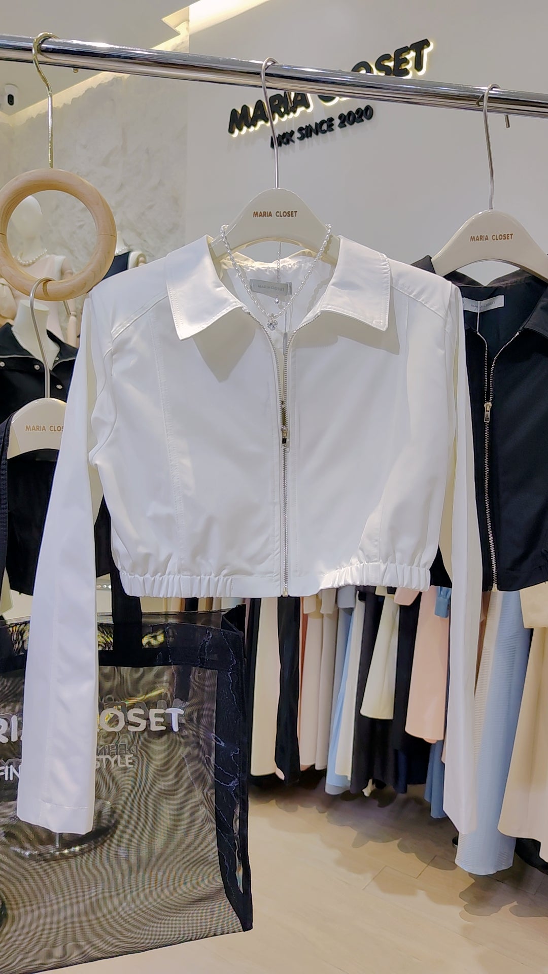 The "Signature" Cropped Bomber Jacket