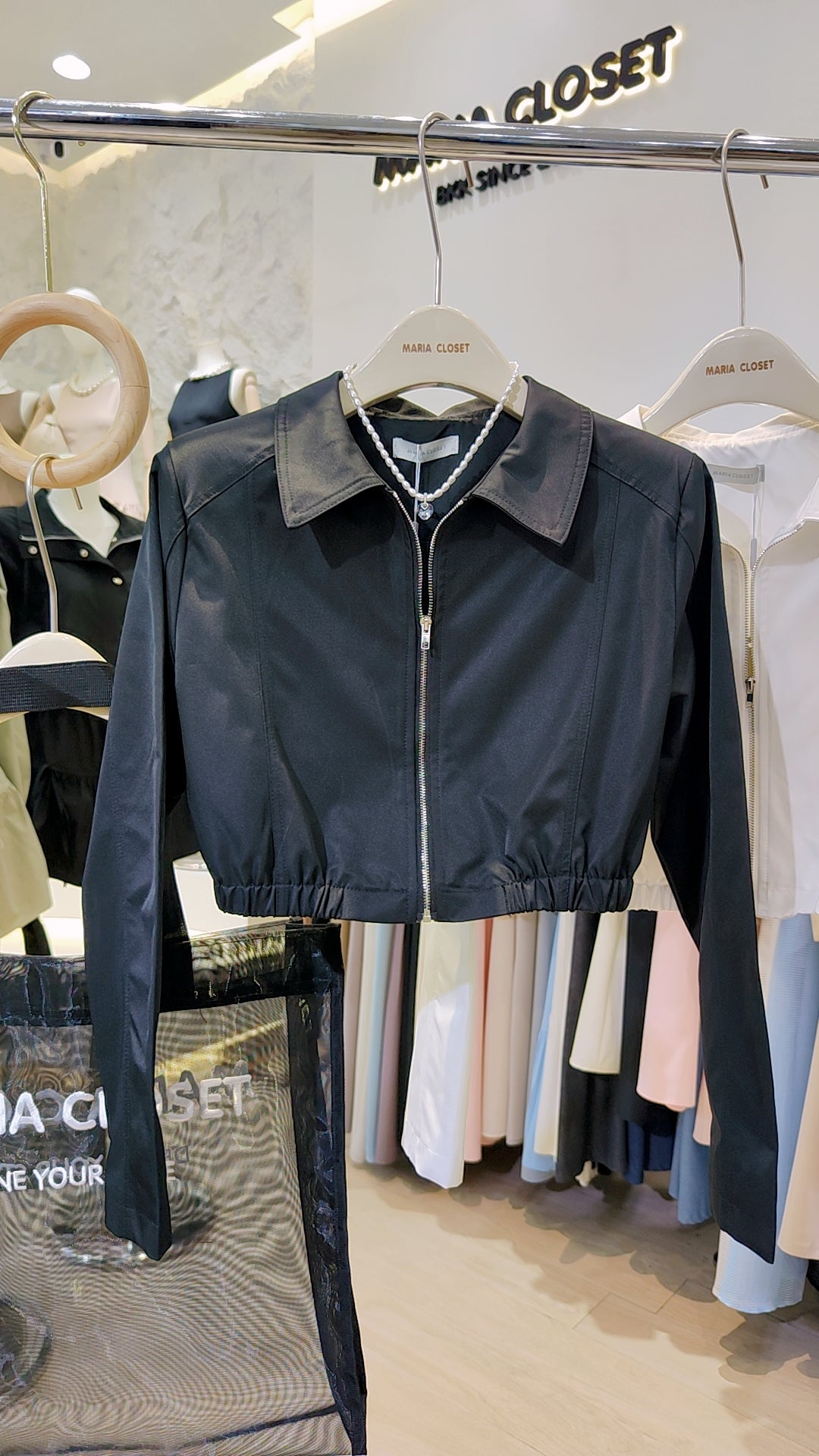 The "Signature" Cropped Bomber Jacket