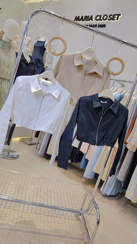 The "Signature" Cropped Bomber Jacket