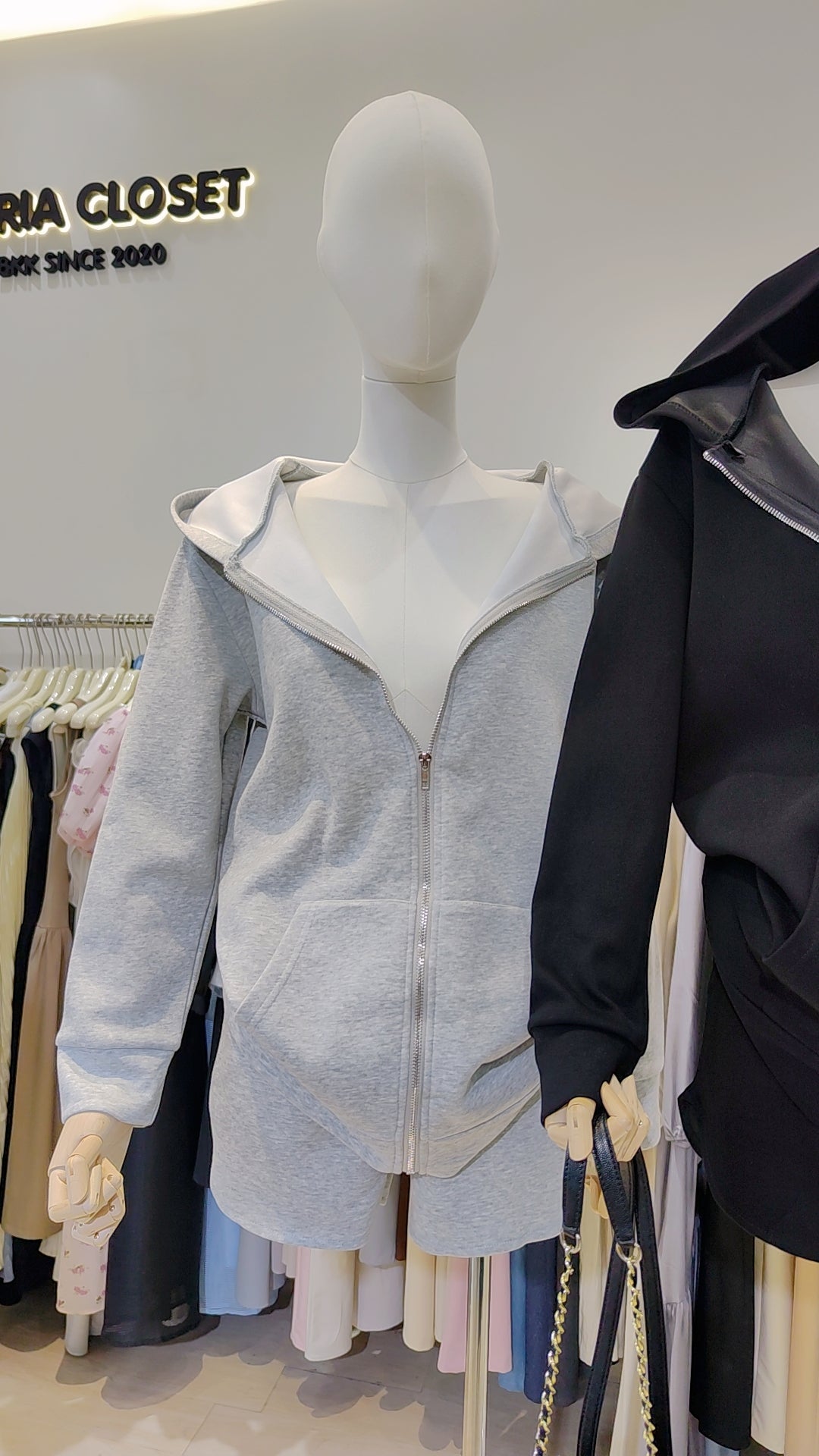 The "Cozy Terry" Co-ord Set - Grey - Maria Closet Bangkok Wholesale Fashion