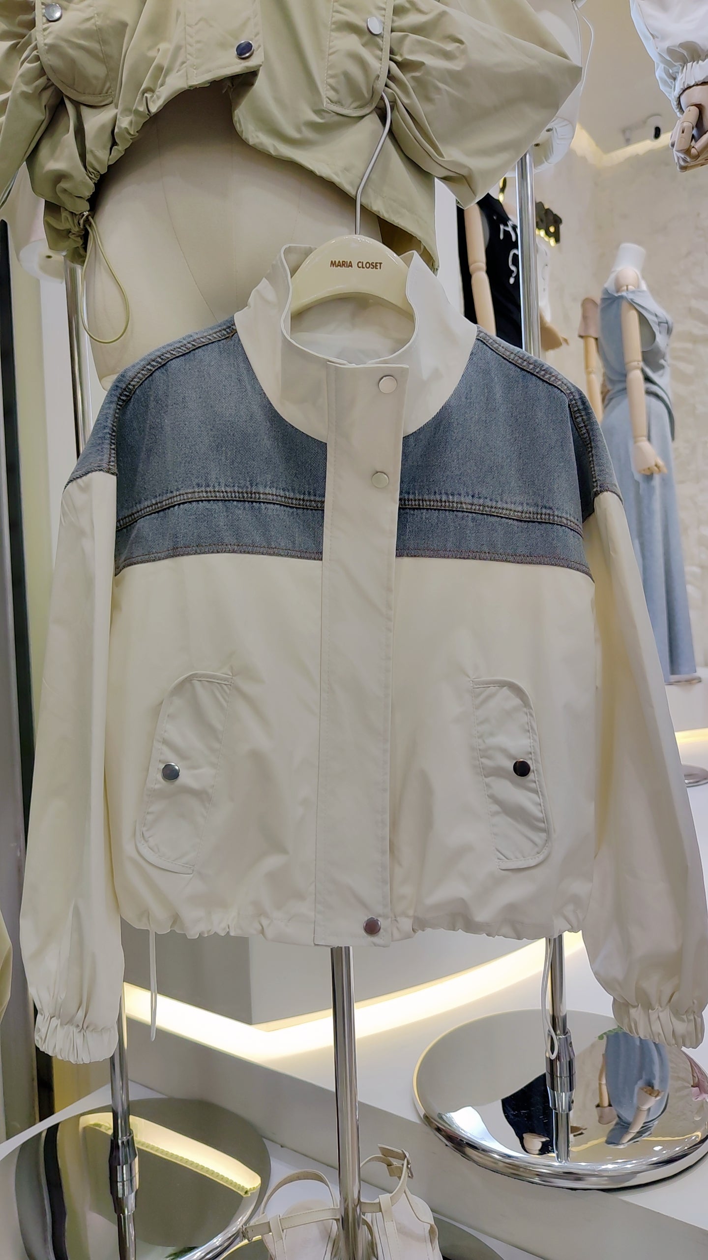 The "Denim Panel" Zip-Up Jacket