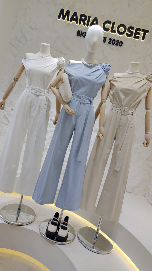 The "Rosette Brooch" Top & Pants Set