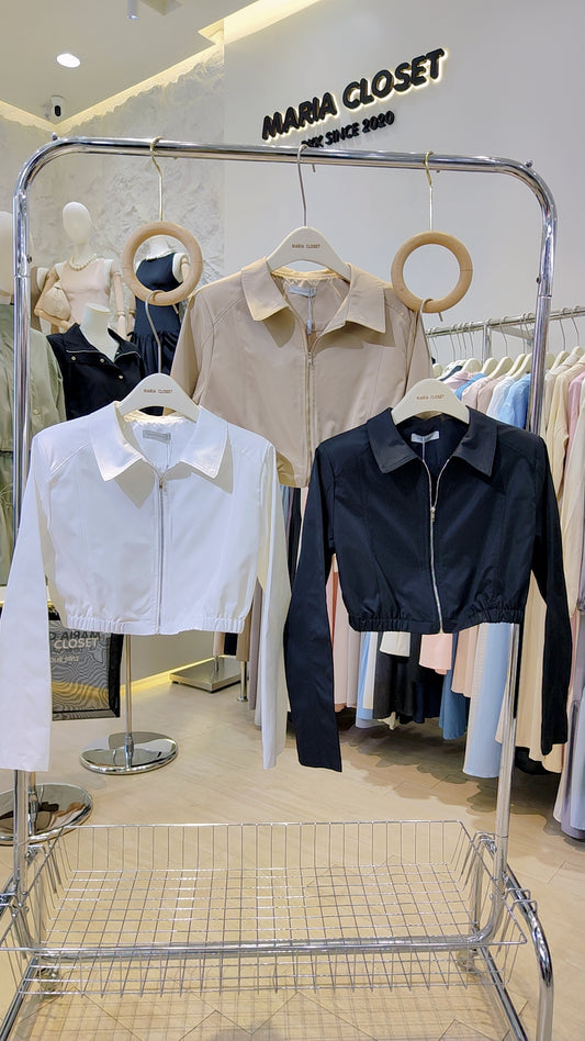 The "Signature" Cropped Bomber Jacket