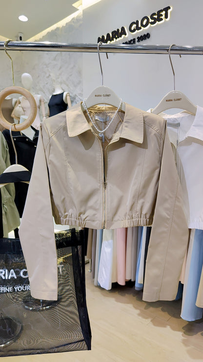 The "Signature" Cropped Bomber Jacket