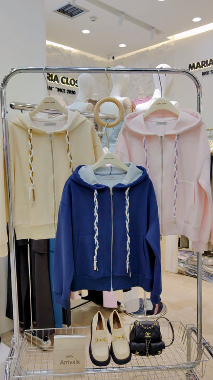 The "Braided Cord" Zip Hoodie