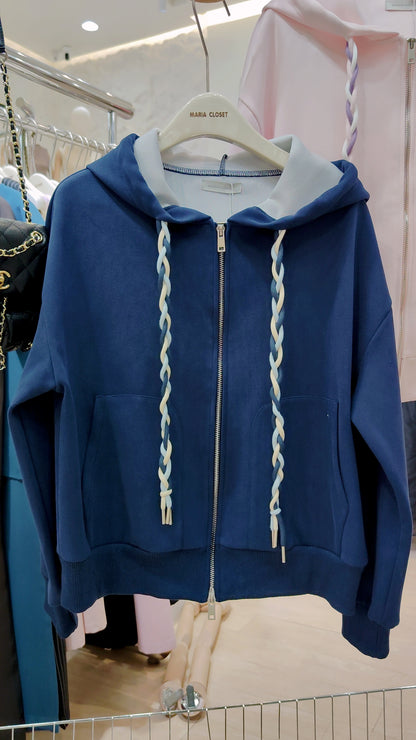 The "Braided Cord" Zip Hoodie