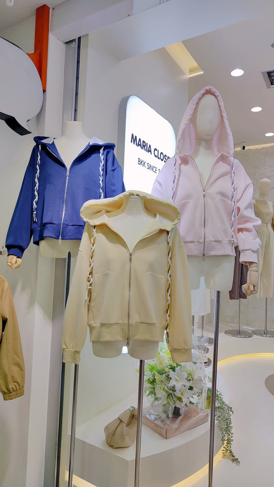 The "Braided Cord" Zip Hoodie