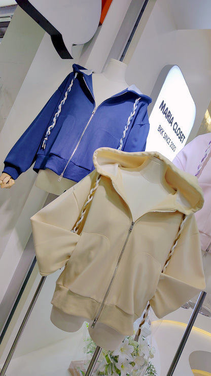 The "Braided Cord" Zip Hoodie