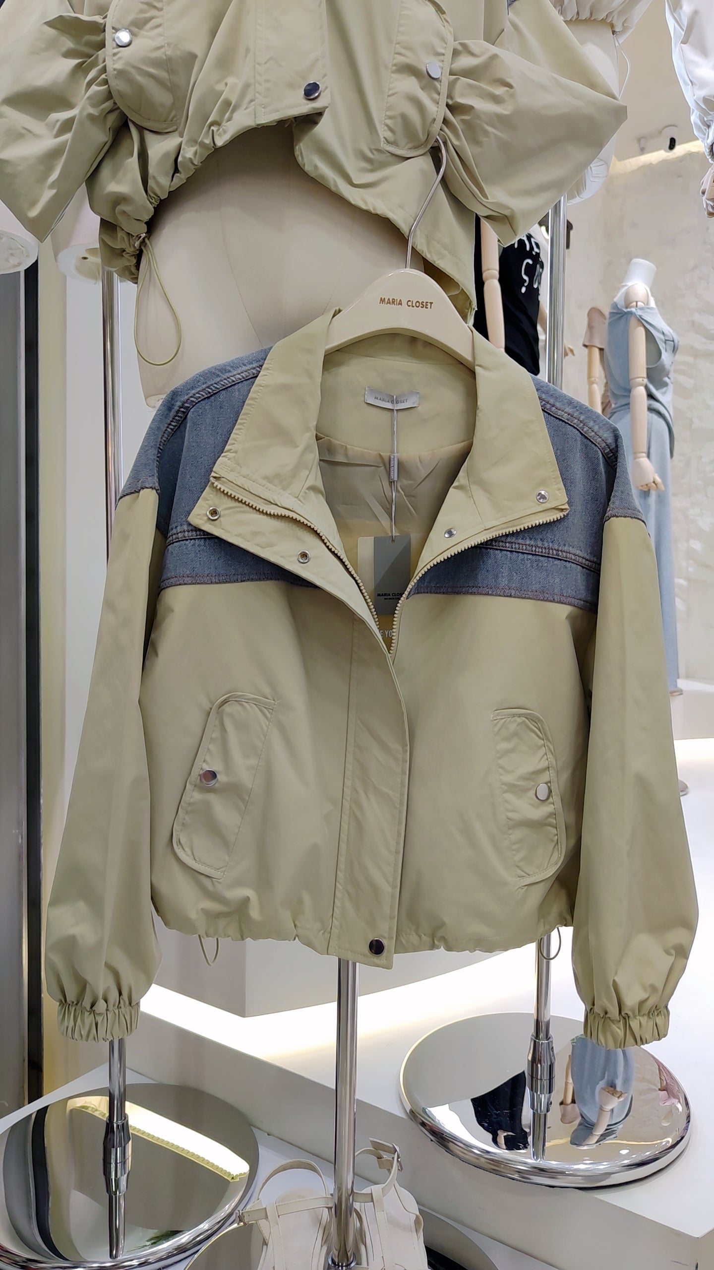 The "Denim Panel" Zip-Up Jacket