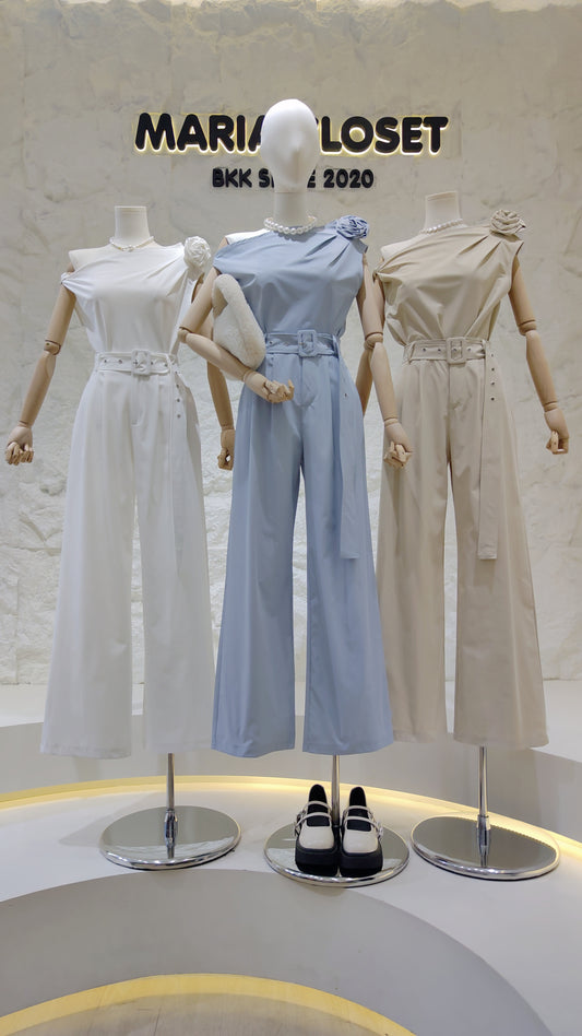 The "Rosette Brooch" Top & Pants Set