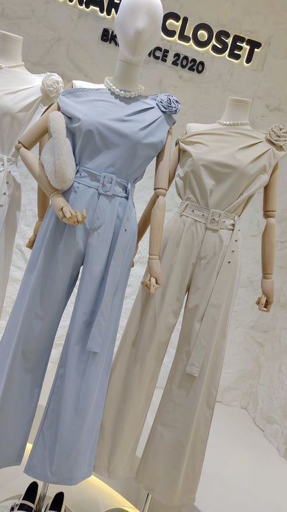 The "Rosette Brooch" Top & Pants Set