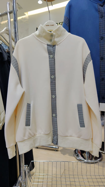 The "Varsity" Plaid Trim Jacket