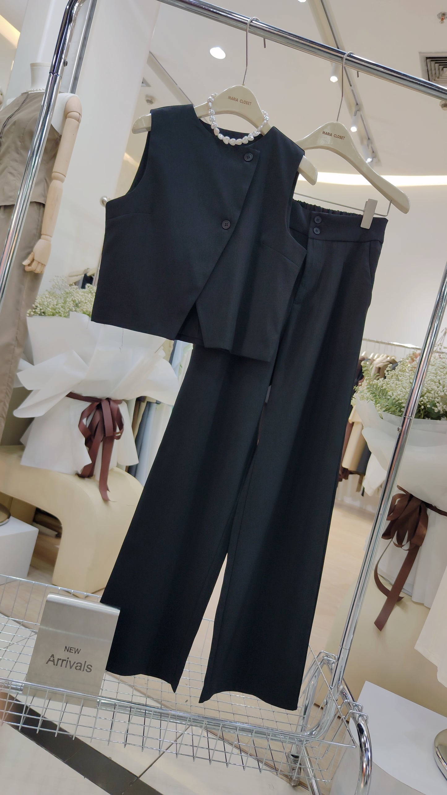 The "Diagonal" Button Vest Set