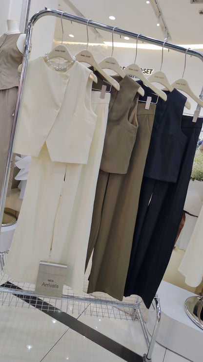 The "Diagonal" Button Vest Set