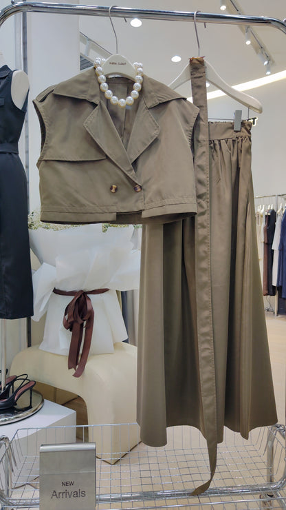 The "Audrey" Trench Vest Set