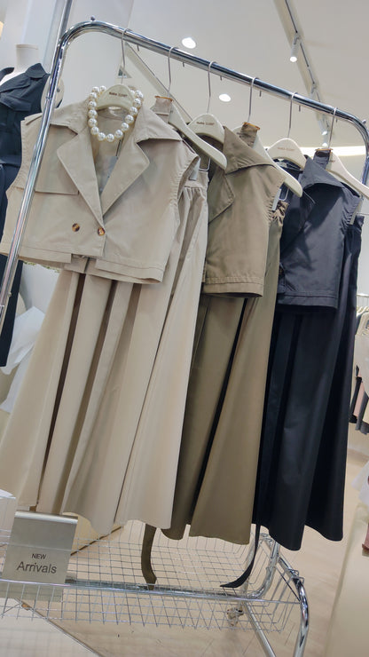 The "Audrey" Trench Vest Set