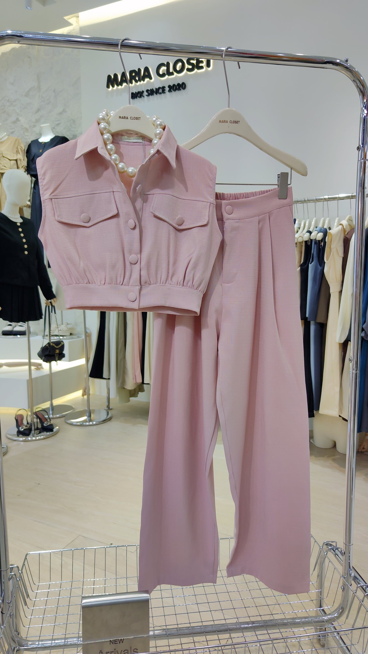 The "Bouclé" Cropped Vest Set