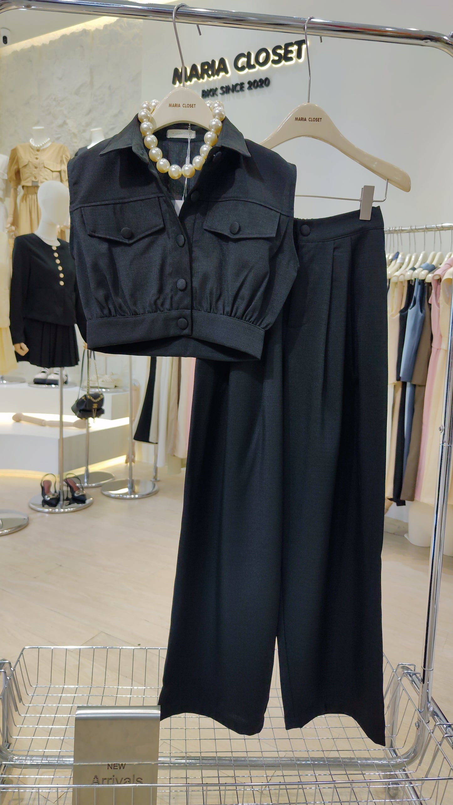 The "Bouclé" Cropped Vest Set