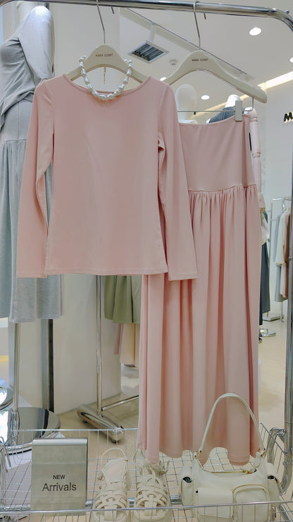 The "Flowy Knit Skirt" Two-Piece Set: