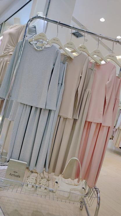 The "Flowy Knit Skirt" Two-Piece Set: