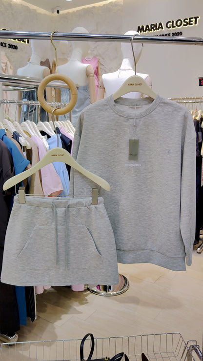The "Seoul" Sweatshirt & Skirt Set