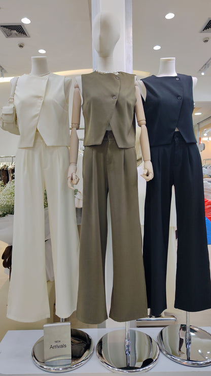 The "Diagonal" Button Vest Set