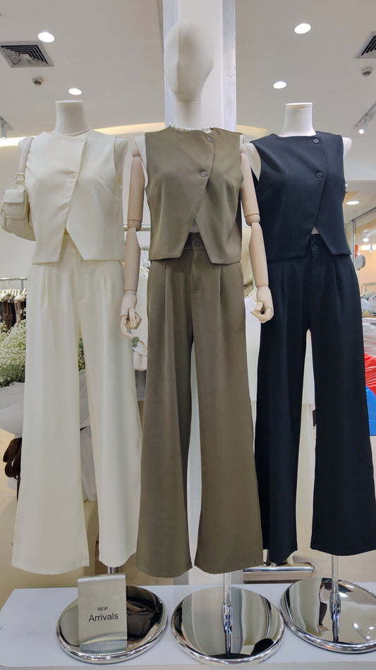 The "Diagonal" Button Vest Set