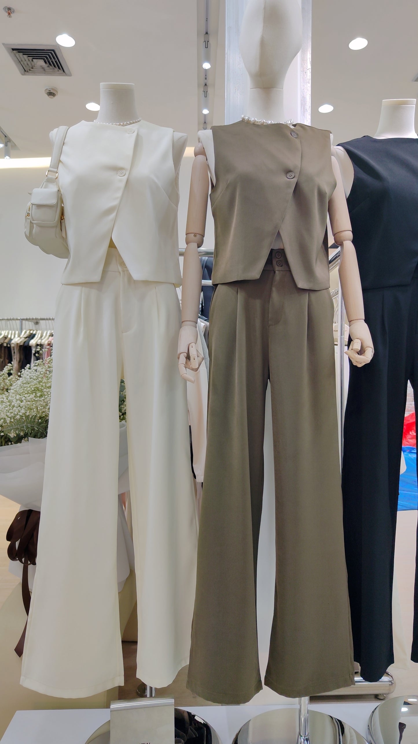 The "Diagonal" Button Vest Set