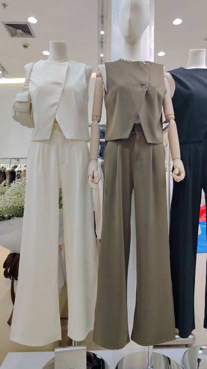 The "Diagonal" Button Vest Set