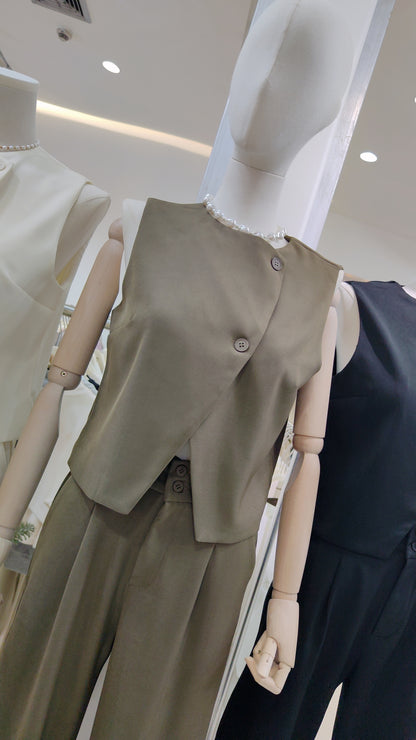 The "Diagonal" Button Vest Set