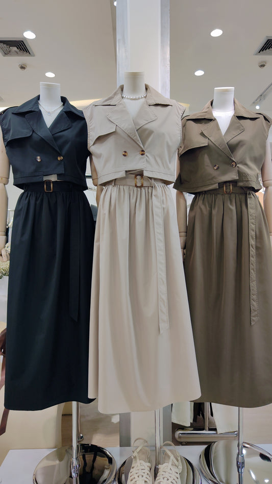 The "Audrey" Trench Vest Set