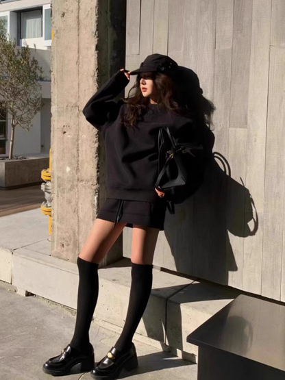 The "Seoul" Sweatshirt & Skirt Set