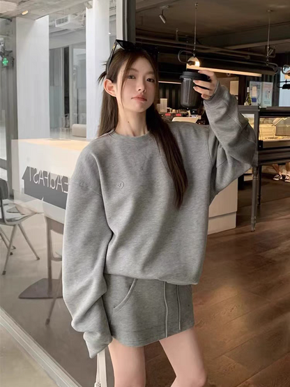 The "Seoul" Sweatshirt & Skirt Set