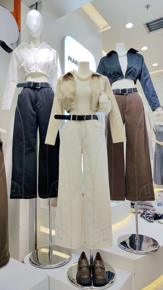 The "Stitchwork" Wide-Leg Trousers