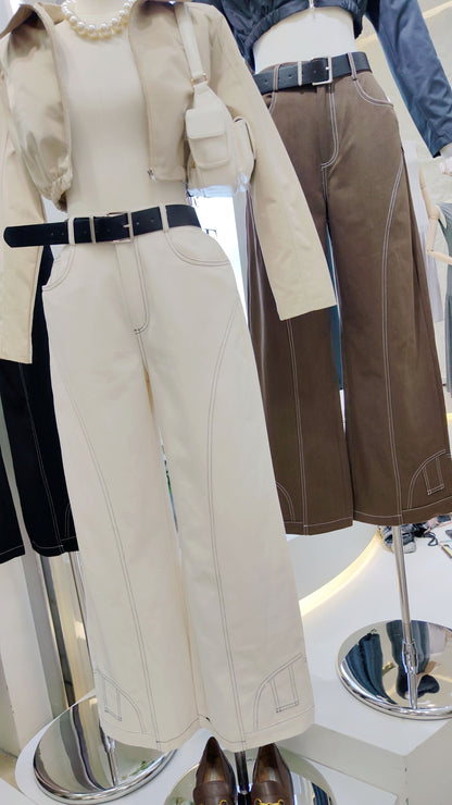 The "Stitchwork" Wide-Leg Trousers