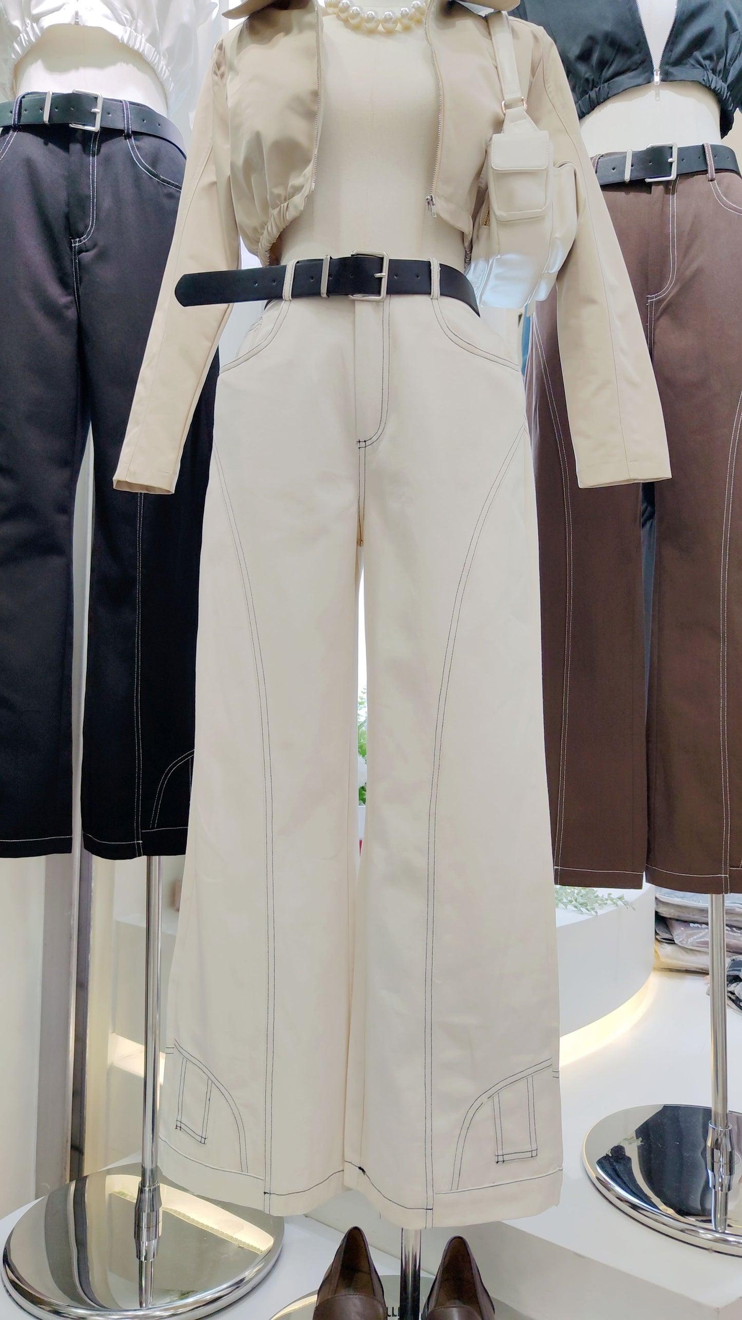 The "Stitchwork" Wide-Leg Trousers