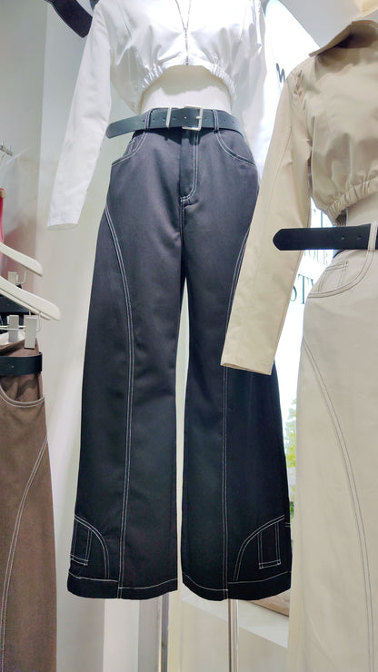The "Stitchwork" Wide-Leg Trousers